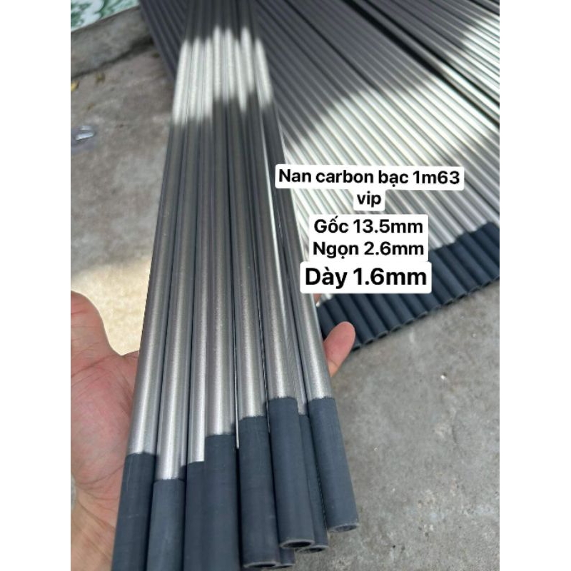 Nan carbon bạc và xanh lên diều từ 2m8 đến 4m dài 1m53 , 1m63