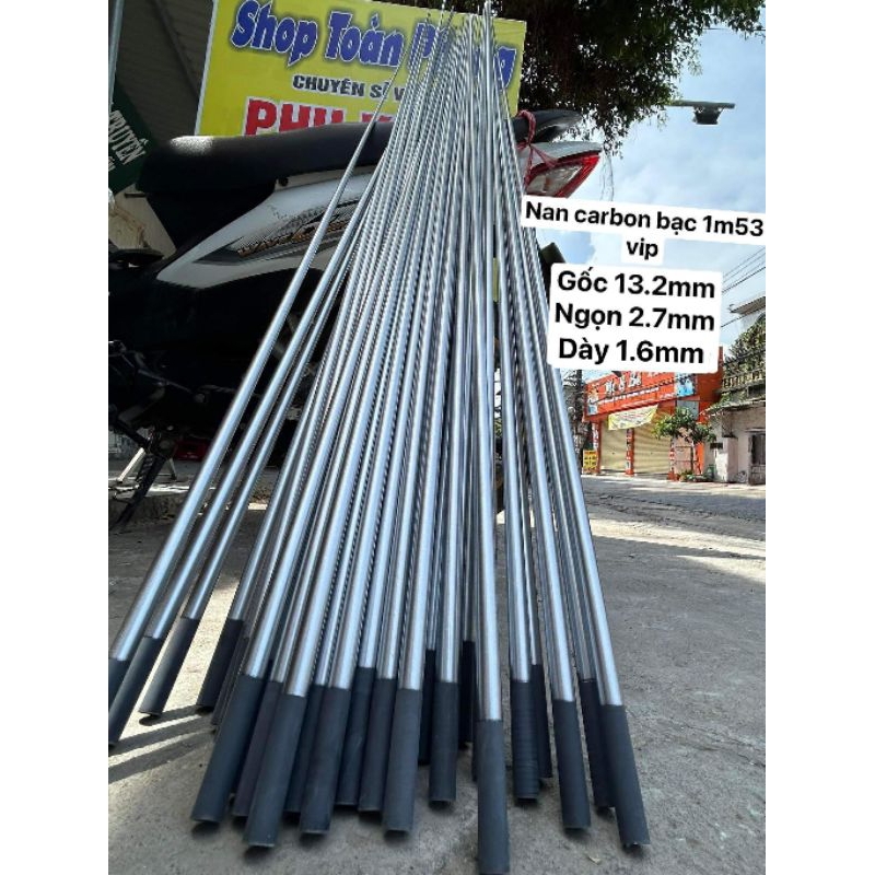 Nan carbon bạc và xanh lên diều từ 2m8 đến 4m dài 1m53 , 1m63