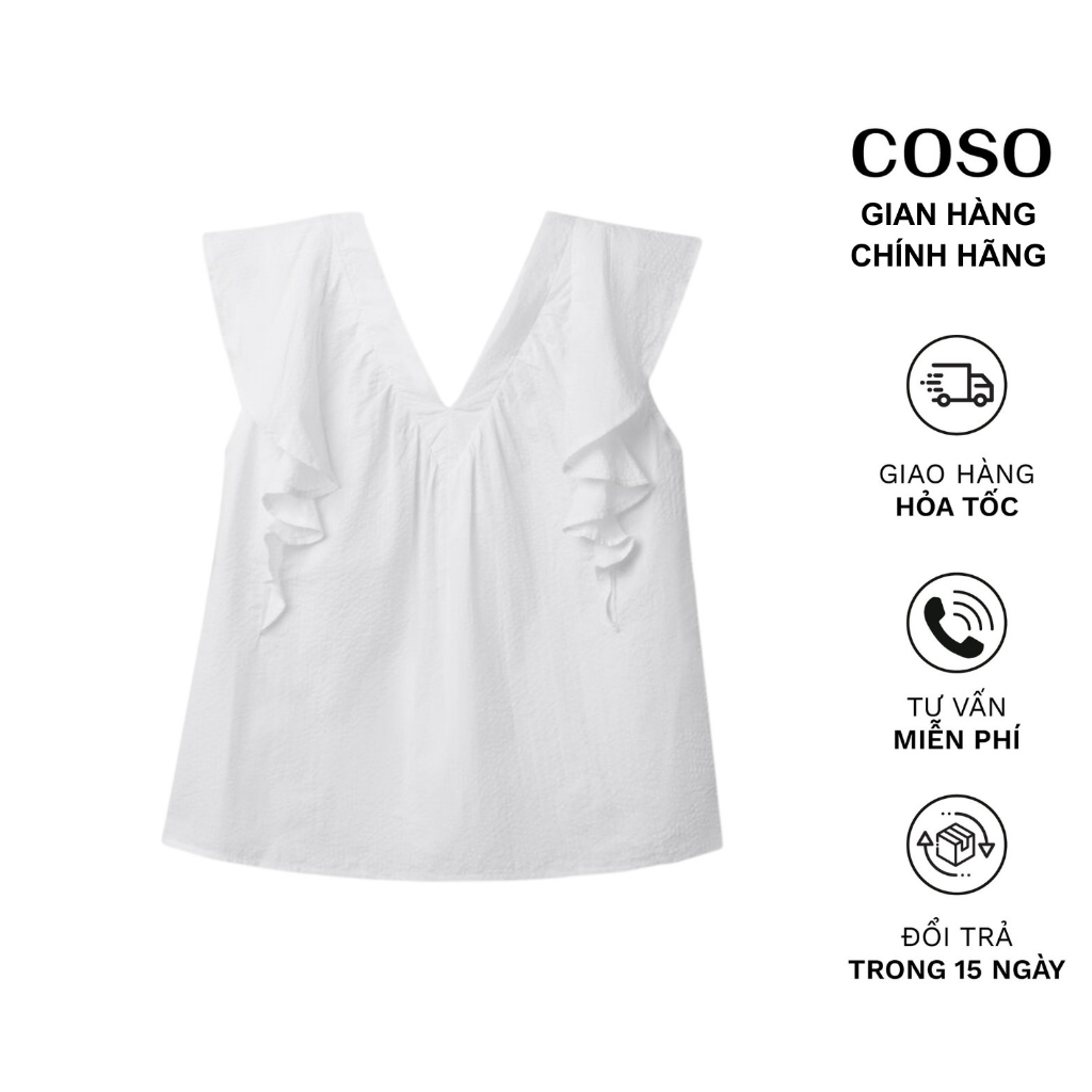 Áo Sát Nách Nữ COSO Dáng A Bèo Vai Nữ Tính Trẻ Trung 100% Cotton Mềm Siêu Thoáng Mát CSA15