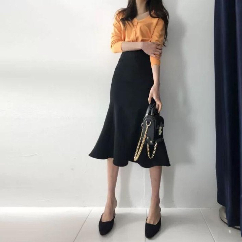 Chân váy đuôi cá dáng dài công sở Ancava