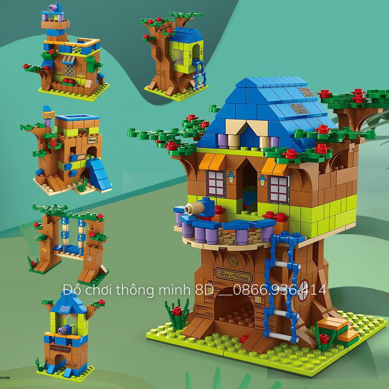 Mô hình Lego nhà cây, đồ chơi lắp ráp thông minh - Lego học tập, phát triển tư duy, tạo hứng thú tìm tòi và học hỏi