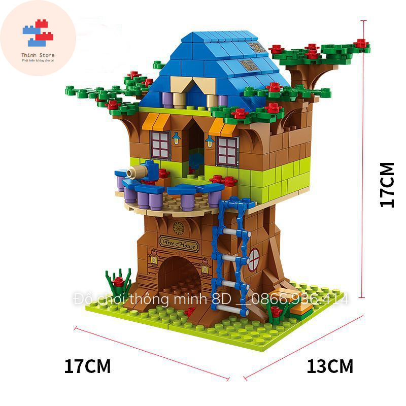 Mô hình Lego nhà cây, đồ chơi lắp ráp thông minh - Lego học tập, phát triển tư duy, tạo hứng thú tìm tòi và học hỏi