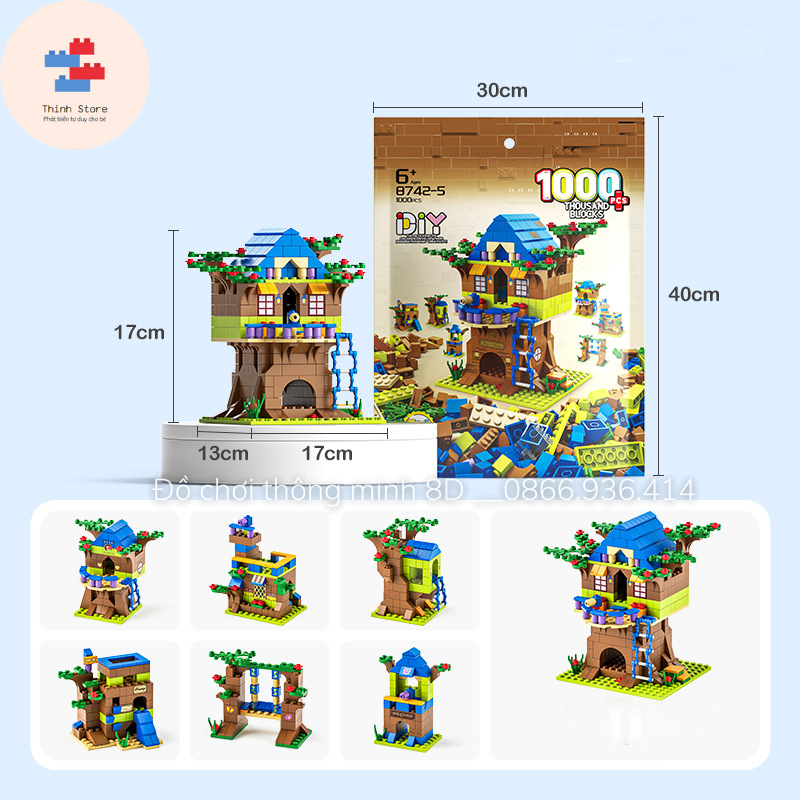 Mô hình Lego nhà cây, đồ chơi lắp ráp thông minh - Lego học tập, phát triển tư duy, tạo hứng thú tìm tòi và học hỏi