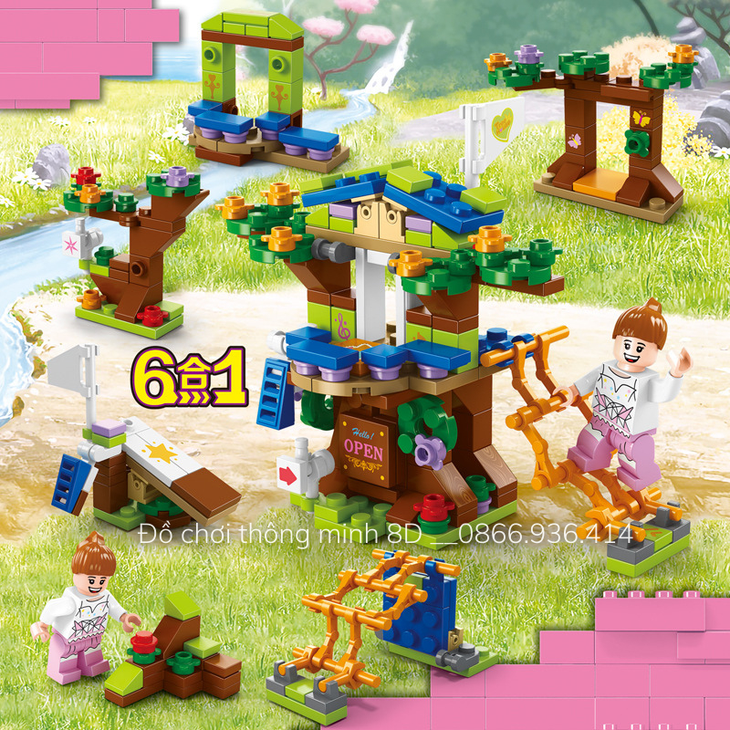 Mô hình Lego nhà cây, đồ chơi lắp ráp thông minh - Lego học tập, phát triển tư duy, tạo hứng thú tìm tòi và học hỏi