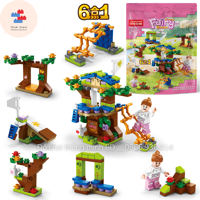 Mô hình Lego nhà cây, đồ chơi lắp ráp thông minh - Lego học tập, phát triển tư duy, tạo hứng thú tìm tòi và học hỏi