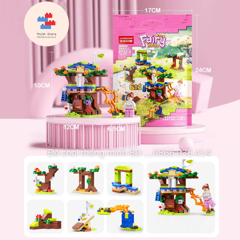 Mô hình Lego nhà cây, đồ chơi lắp ráp thông minh - Lego học tập, phát triển tư duy, tạo hứng thú tìm tòi và học hỏi