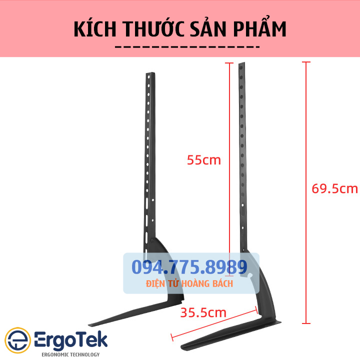 Chân Đế Tivi Đa Năng ErgoTek E601 / E602 32 - 70 Inch - Chân Màn Hình Tivi Đặt Bàn Cao Cấp