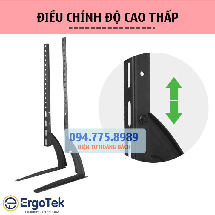 Chân Đế Tivi Đa Năng ErgoTek E601 / E602 32 - 70 Inch - Chân Màn Hình Tivi Đặt Bàn Cao Cấp