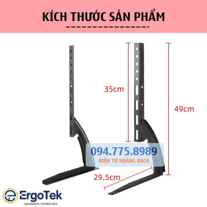 Chân Đế Tivi Đa Năng ErgoTek E601 / E602 32 - 70 Inch - Chân Màn Hình Tivi Đặt Bàn Cao Cấp