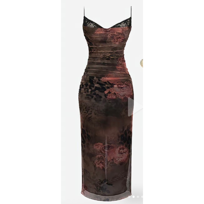 DRESS KLALIEN • Đầm maxi body phối ren