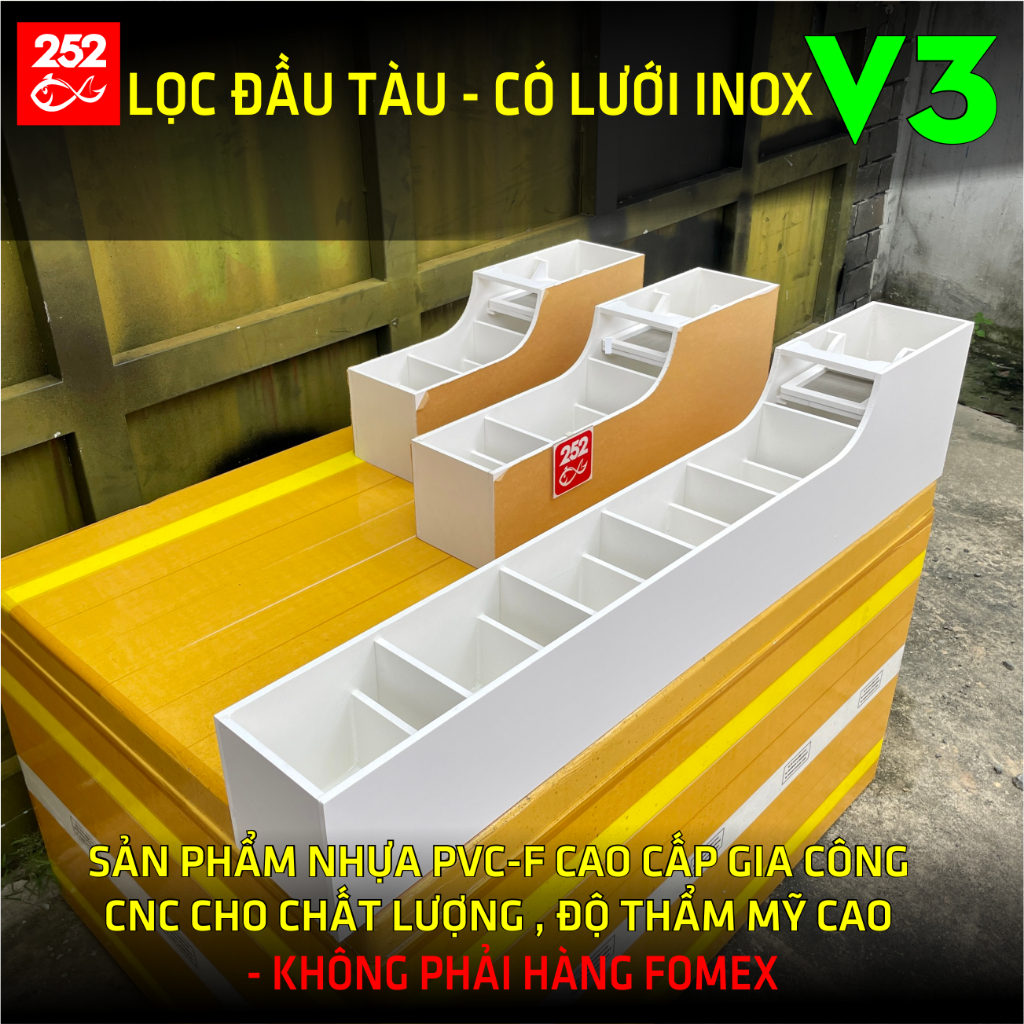 LỌC ĐẦU TÀU V3 - NHỰA PVCF CAO CẤP KÈM LƯỚI INOX V3