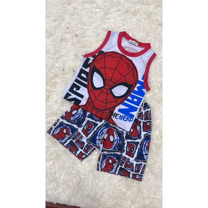 Bộ quần áo ba lỗ siêu nhân người nhện cho bé trai