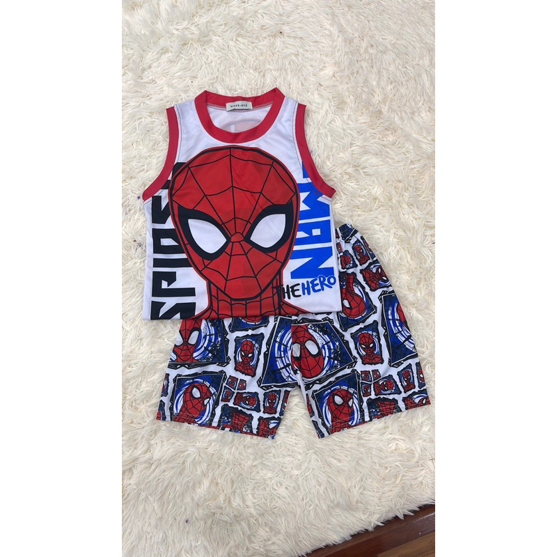 Bộ quần áo ba lỗ siêu nhân người nhện cho bé trai