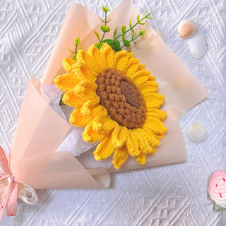 Bó hoa hướng dương tốt nghiệp, bó hoa hướng dương handmade bằng len đan móc thủ công
