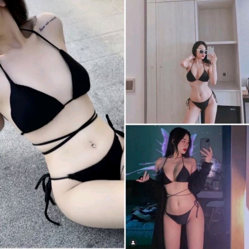 Bikini 2 Mãnh Tam Giác Dây Dài tha hồ tạo kiểu cực Sexy.