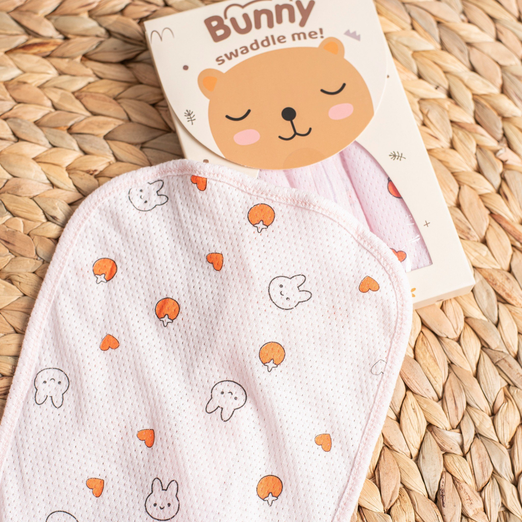 Nhộng chũn quấn chũn KidAndMom Bunny vải lưới Cotton thông hơi cho bé sơ sinh giúp bé ngủ ngon ngủ sâu không giật mình