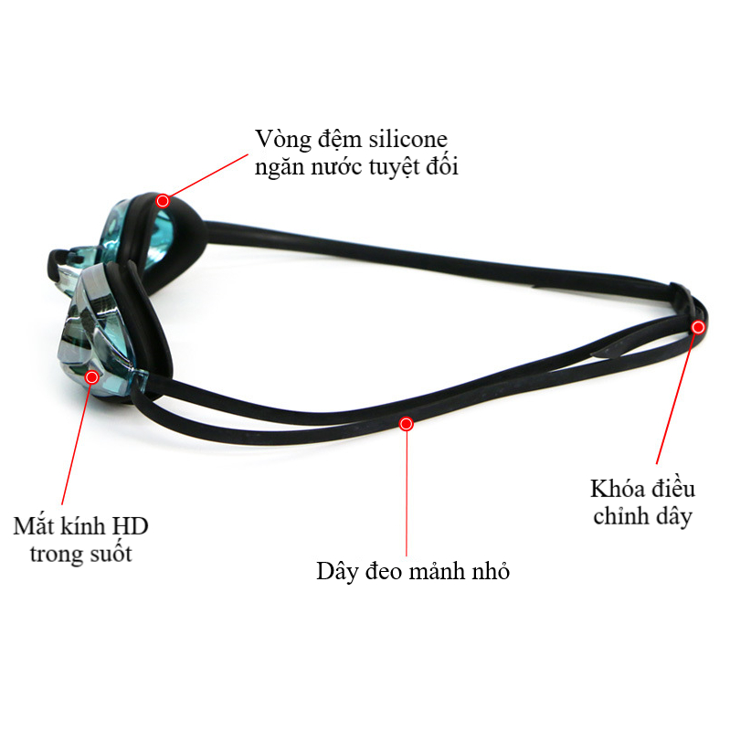 Kính bơi người lớn FEIERDUN- HZ6300 dây đeo nhỏ, chống sương