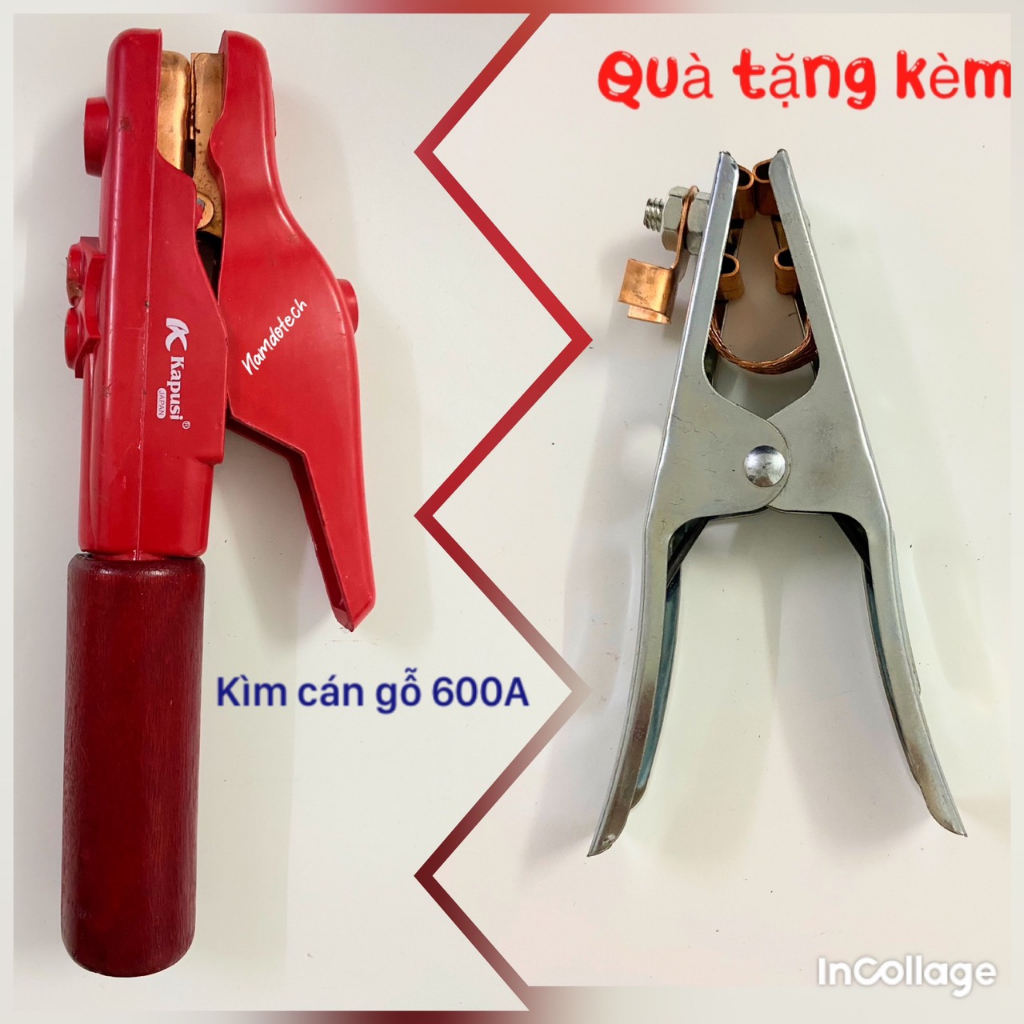 Kìm hàn cán gỗ 600A dùng trong máy hàn que