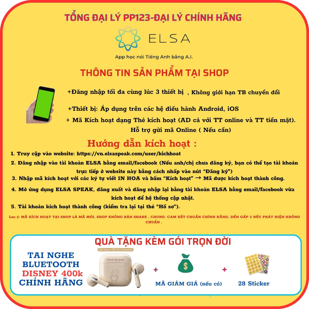 ELSA Speak PRO  Kèm quà -Tự Tin Giao Tiếp Với 10 Phút Mỗi Ngày