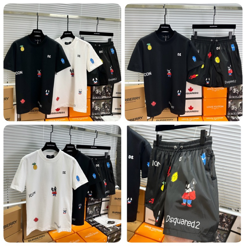 [Sẵn Hàng] Bộ Nam Dsq Chất cotton Cao Cấp - Sét Bộ Nam Mùa Hè In Chữ Dsq Cao Cấp