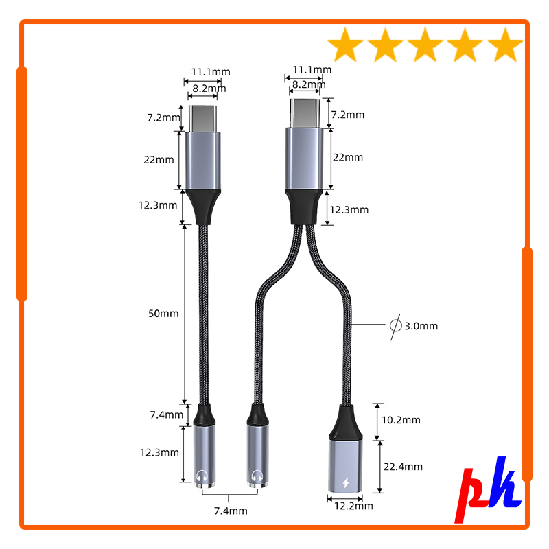 Jack chuyển tai nghe Type C hỗ trợ sạc nhanh 10W SR005