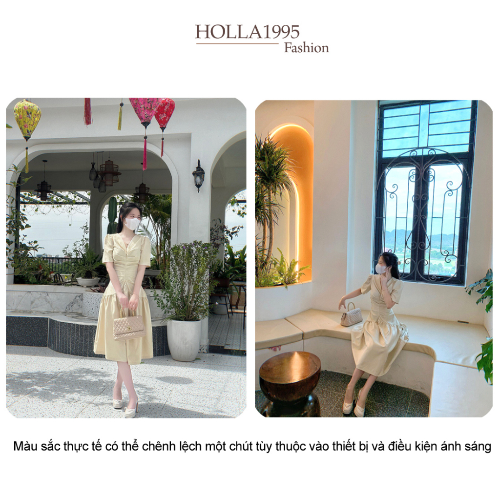 Đầm Váy Thiết Kế HOLLA Eo Nhún Dáng Dài Form Xòe Ôm Che Khuyết Điểm Phù Hợp Mặc Đi Làm – Đi Dự Tiệc N104 | BigBuy360 - bigbuy360.vn