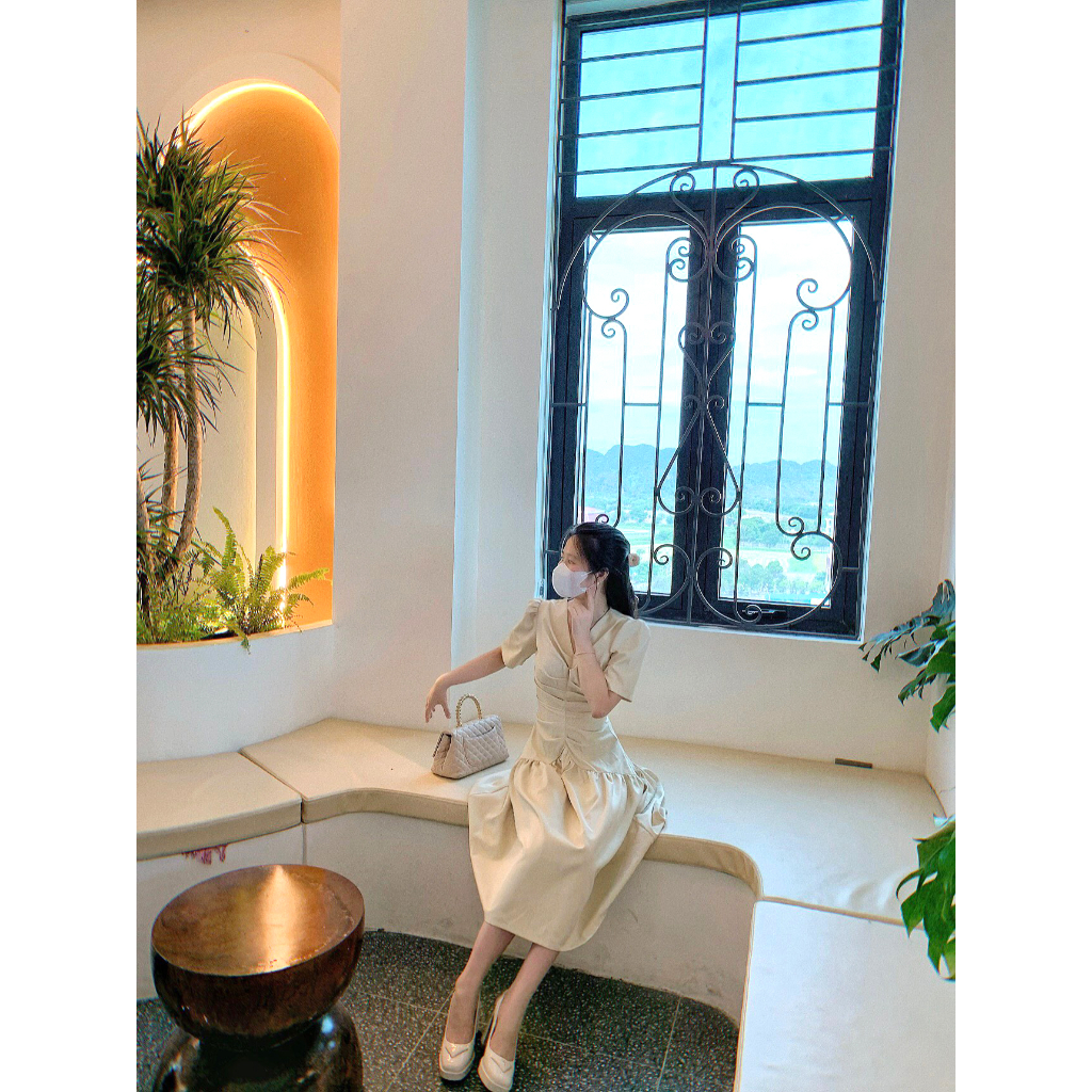 Đầm Váy Thiết Kế HOLLA Eo Nhún Dáng Dài Form Xòe Ôm Che Khuyết Điểm Phù Hợp Mặc Đi Làm – Đi Dự Tiệc N104 | BigBuy360 - bigbuy360.vn
