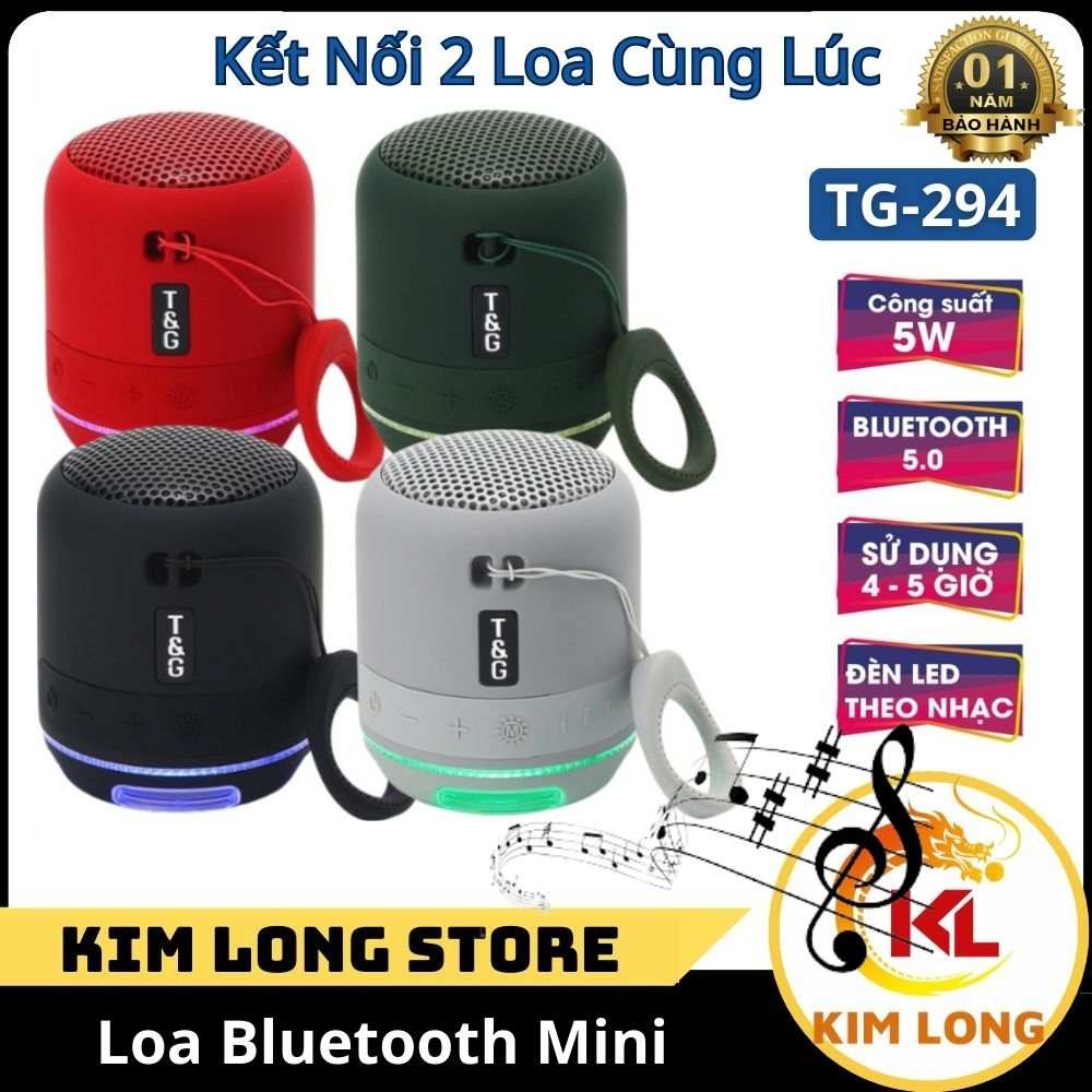 Loa Bluetooth Mini TG 294 -Loa Di Động Mini . Loa Nghe Nhạc Mini Đèn LED RGB ,USB , Dễ Dàng Sử Dụng , BH 12 tháng