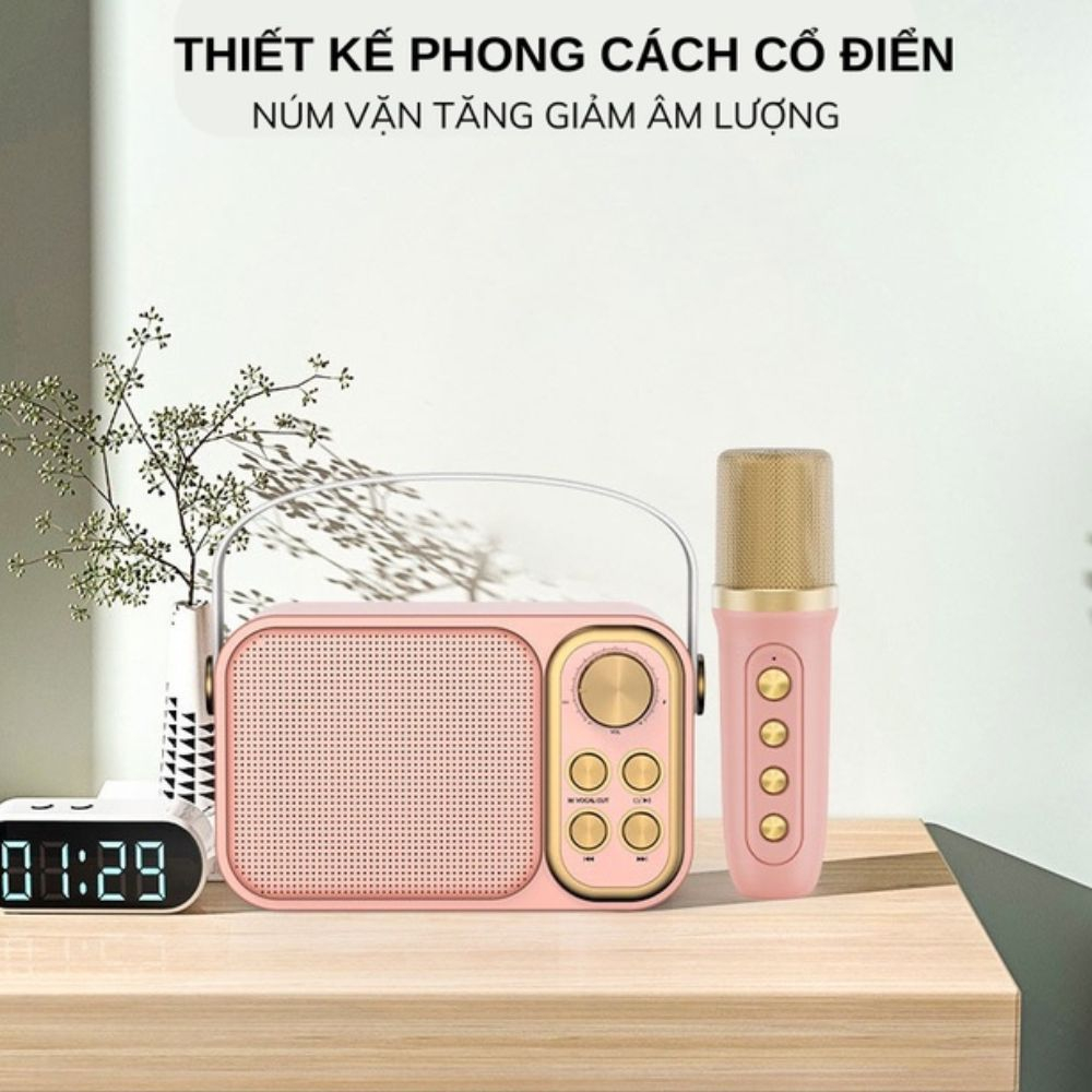 Loa karaoke bluetooth YS-103 kiểu dáng nhỏ nhắn đáng yêu,loa không dây kèm mic hát âm thanh chất lượng cao công suất 10w