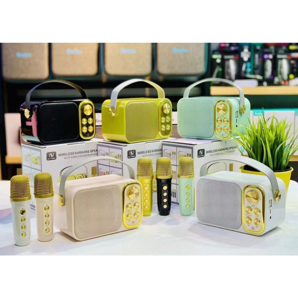 Loa karaoke bluetooth YS-103 kiểu dáng nhỏ nhắn đáng yêu,loa không dây kèm mic hát âm thanh chất lượng cao công suất 10w