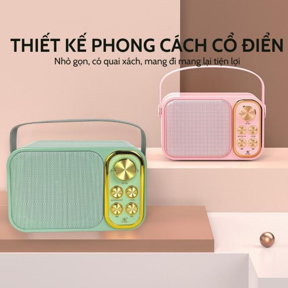 Loa hát Karaoke Mini YS-105  Kèm Micro Không Dây - loa hát bluetooth thay đổi giọng nói kì diệu