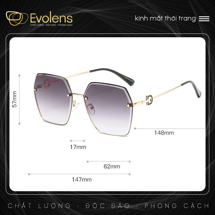 Kính mắt thời trang HOT TREND cao cấp, Chống tia UV400, Chống ánh sáng xanh, Gọng kính Unisex Mã EL019 - Evolens