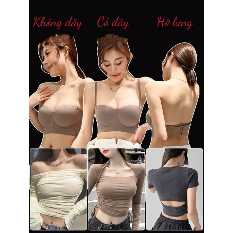 Áo lót không dây chống tụt đệm 3m không gọng 896