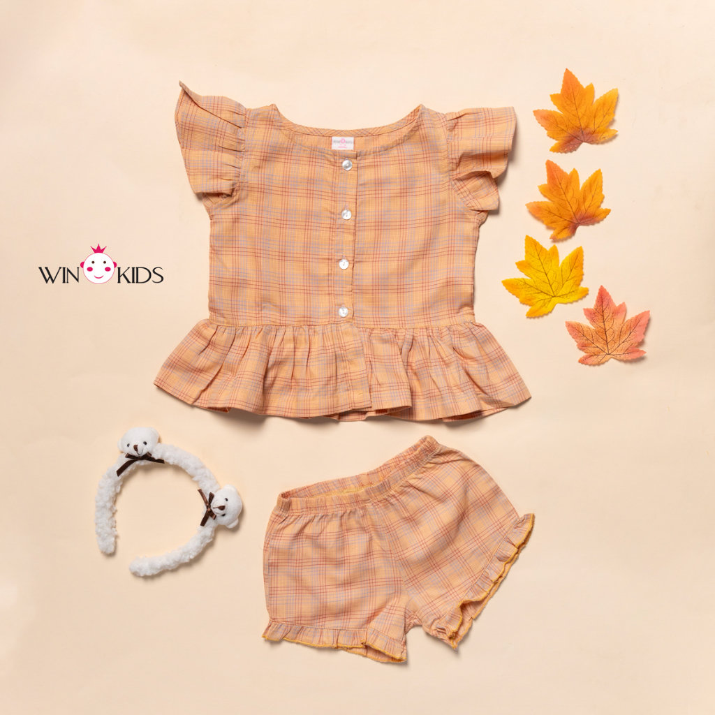 Bộ bé gái ngắn 10kg-19kg Thời trang trẻ em WINKIDS chuyên quần áo cho bé