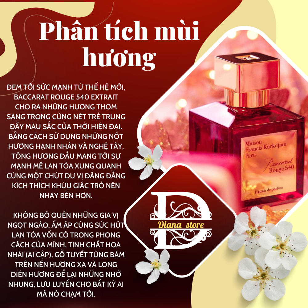 Nước hoa chiết mfk baccarat rouge 540 extrait mẫu thử 10ml sang trọng, lưu hương khủng- DIANA STORE | BigBuy360 - bigbuy360.vn