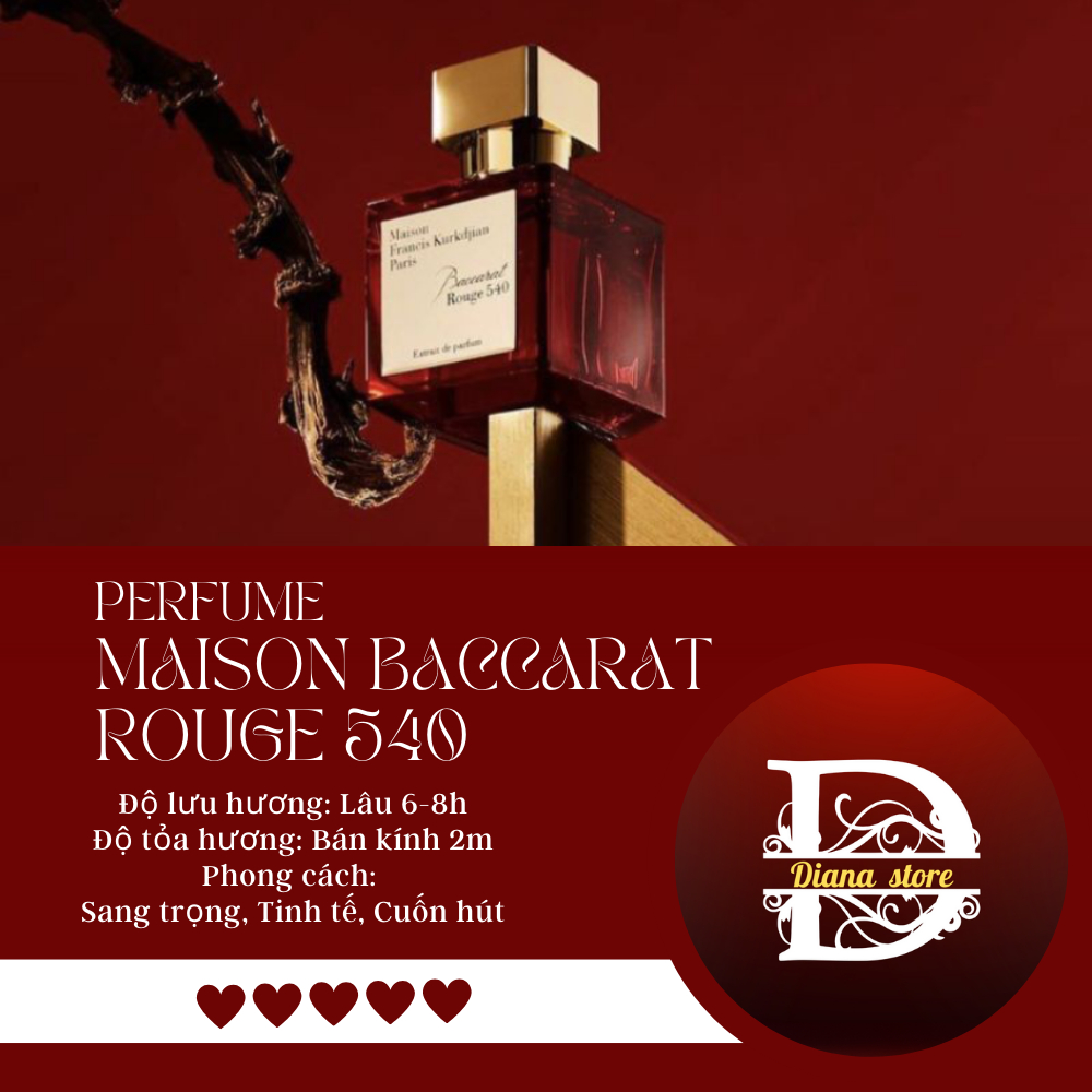 Nước hoa chiết mfk baccarat rouge 540 extrait mẫu thử 10ml sang trọng, lưu hương khủng- DIANA STORE | BigBuy360 - bigbuy360.vn