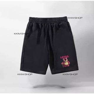 Quần Short LOSTO Nam Nữ Màu Đen Form Rộng Nhiều Họa Tiết, Quần Đùi Thể Thao Lửng Form Rộng Unisex Chất Vải Thun POLY2DA.