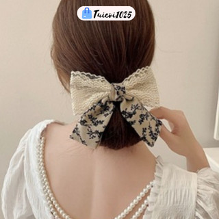 Kẹo tóc nơ hoạ tiết thời trang phong cách Hàn Quốc