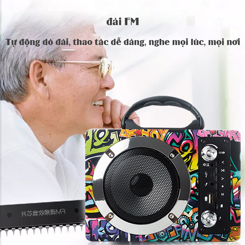 Loa Bluetooth Graffiti Karaoke Bộ khuếch đại vô tuyến đĩa U di động ngoài trời không dây