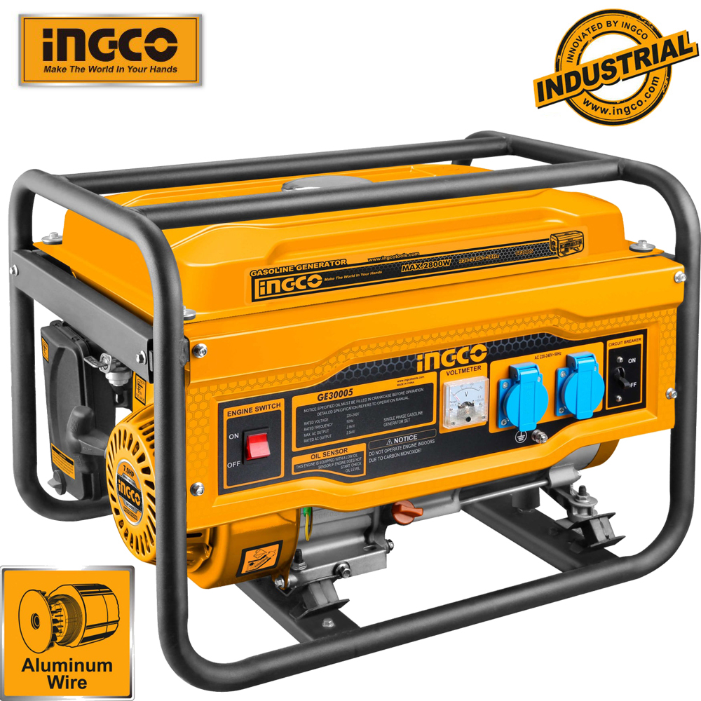 Máy phát điện 2.8kw dùng xăng pha nhớt Ingco GE30005