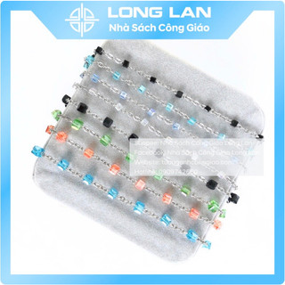 Lắc tay mân côi-tràng hạt-chuỗi mân côi pha lê vuông
