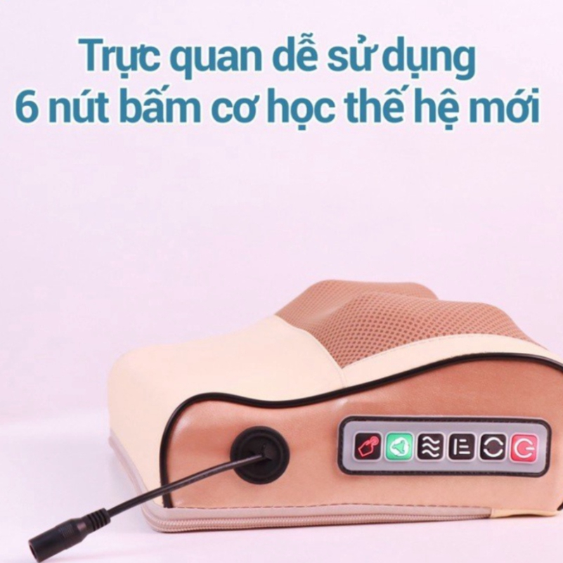 [Lẻ=sỉ]Gối massage cổ vai gáy, máy massage hồng ngoại 16/20 bi cao cấp