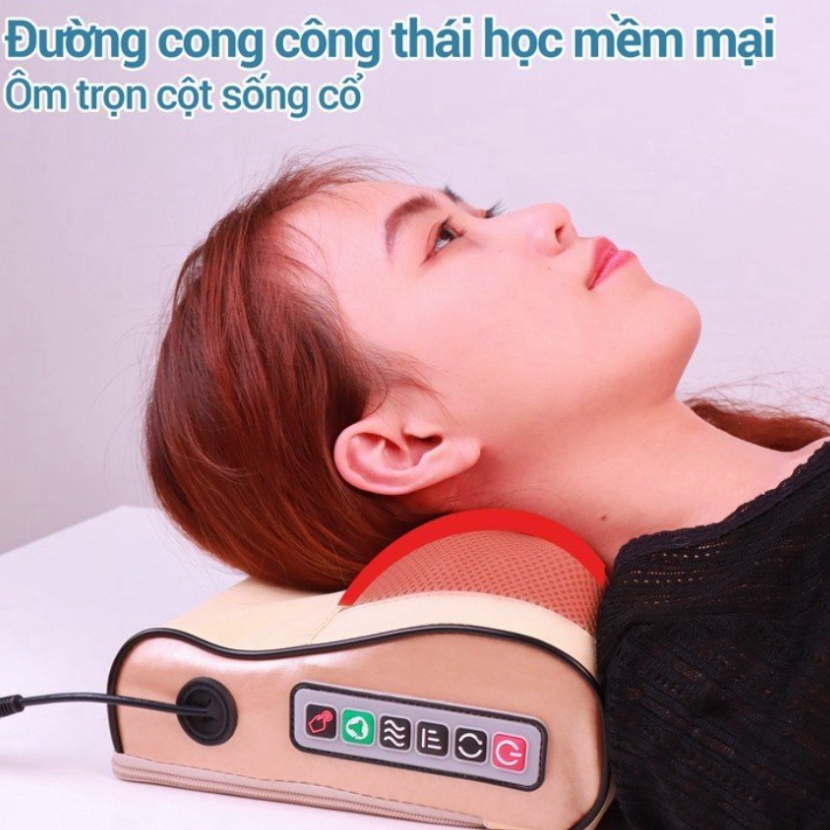 [Lẻ=sỉ]Gối massage cổ vai gáy, máy massage hồng ngoại 16/20 bi cao cấp