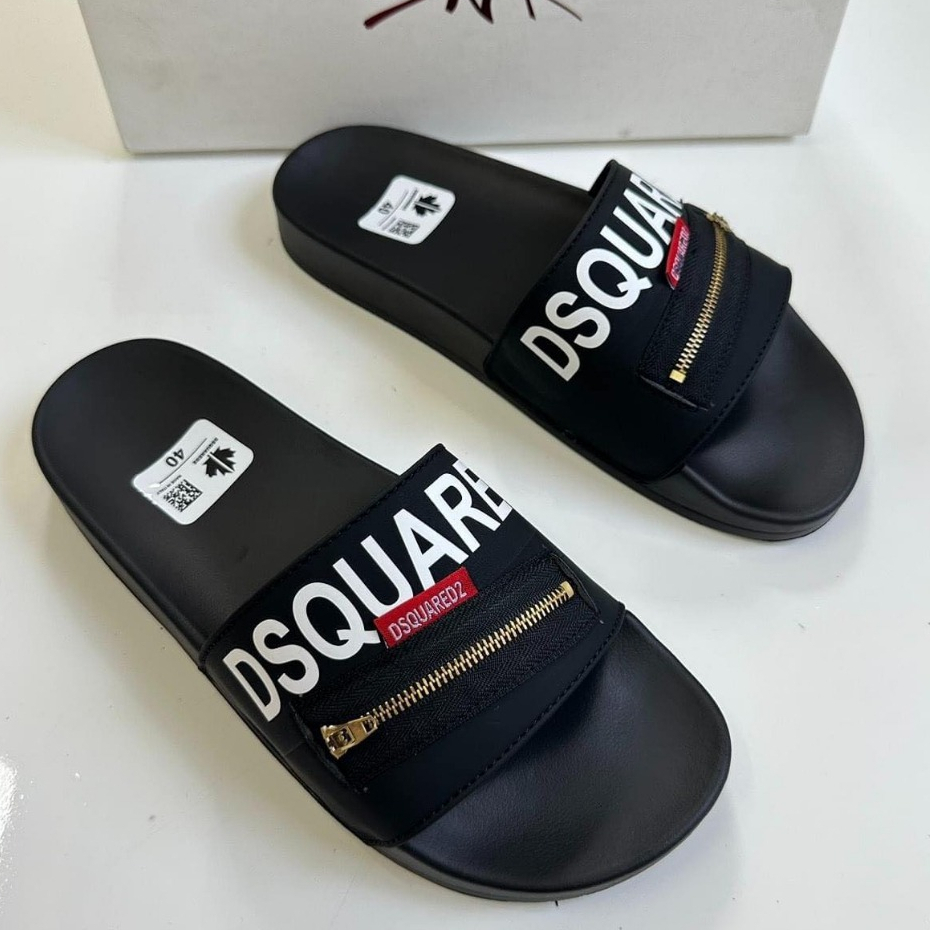 Dép quai ngang nam DSQ mix khóa độc đáo_Dép lê nam DSQ cao cấp Mới nhất 2023