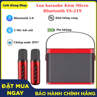Loa karaoke kèm micro bluetooth ys-219, chống nước ipx7, bluetooth 5.0, nhỏ gọn, tiện lợi, bảo hành 12 tháng