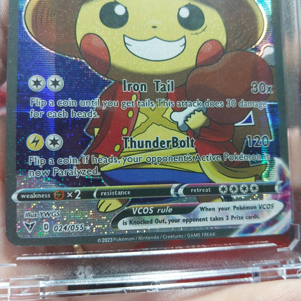 Thẻ Pokemon Luffy mủ rơm Pikachu hóa trang Vmax Pokemon 1459 d38 9