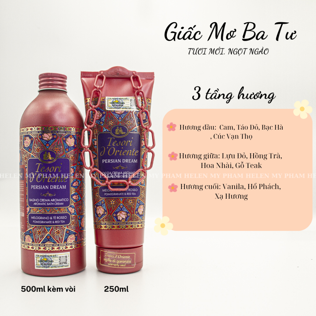 Sữa tắm Tesori D Oriente giấc mơ ba tư 250ml - 500ml