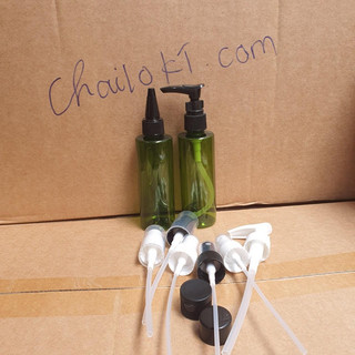 Chai 100ml xanh lá vai ngang các loại nắp