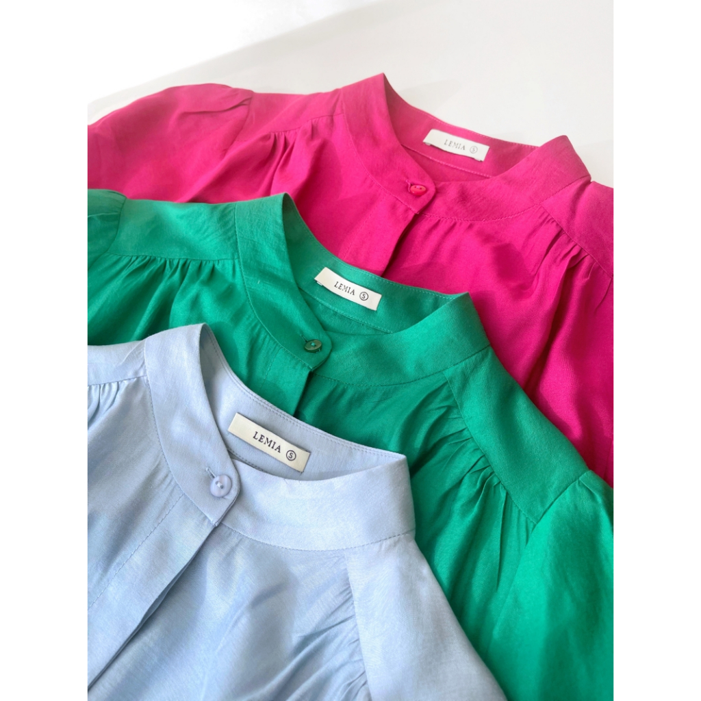 Áo Sơ Mi Cổ Tàu Đai Trang Trí Thời Trang Thanh Lịch by LEMIA Design - LA23199