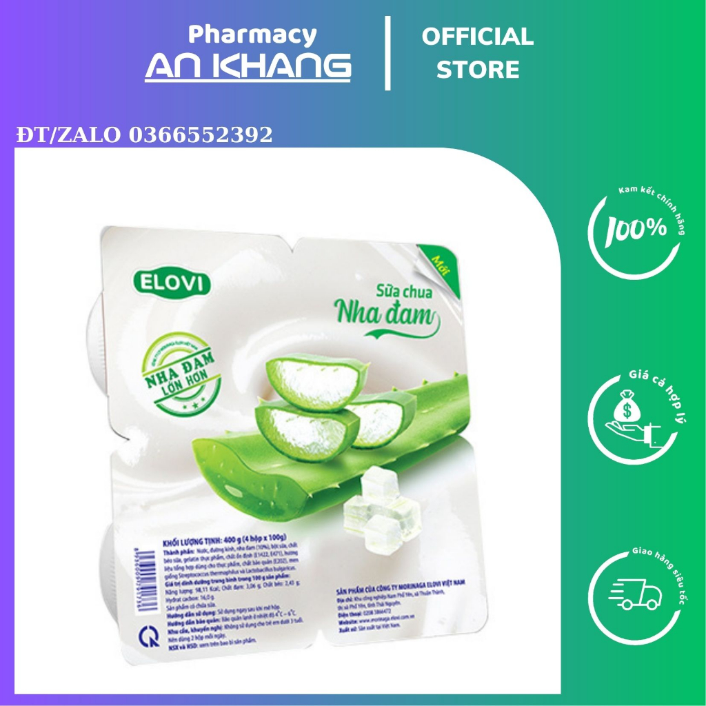 Một thùng 48 hộp Sữa chua ăn Elovi vị nha đam bổ sung Canxi, Vitamin D... tốt cho sức khỏe